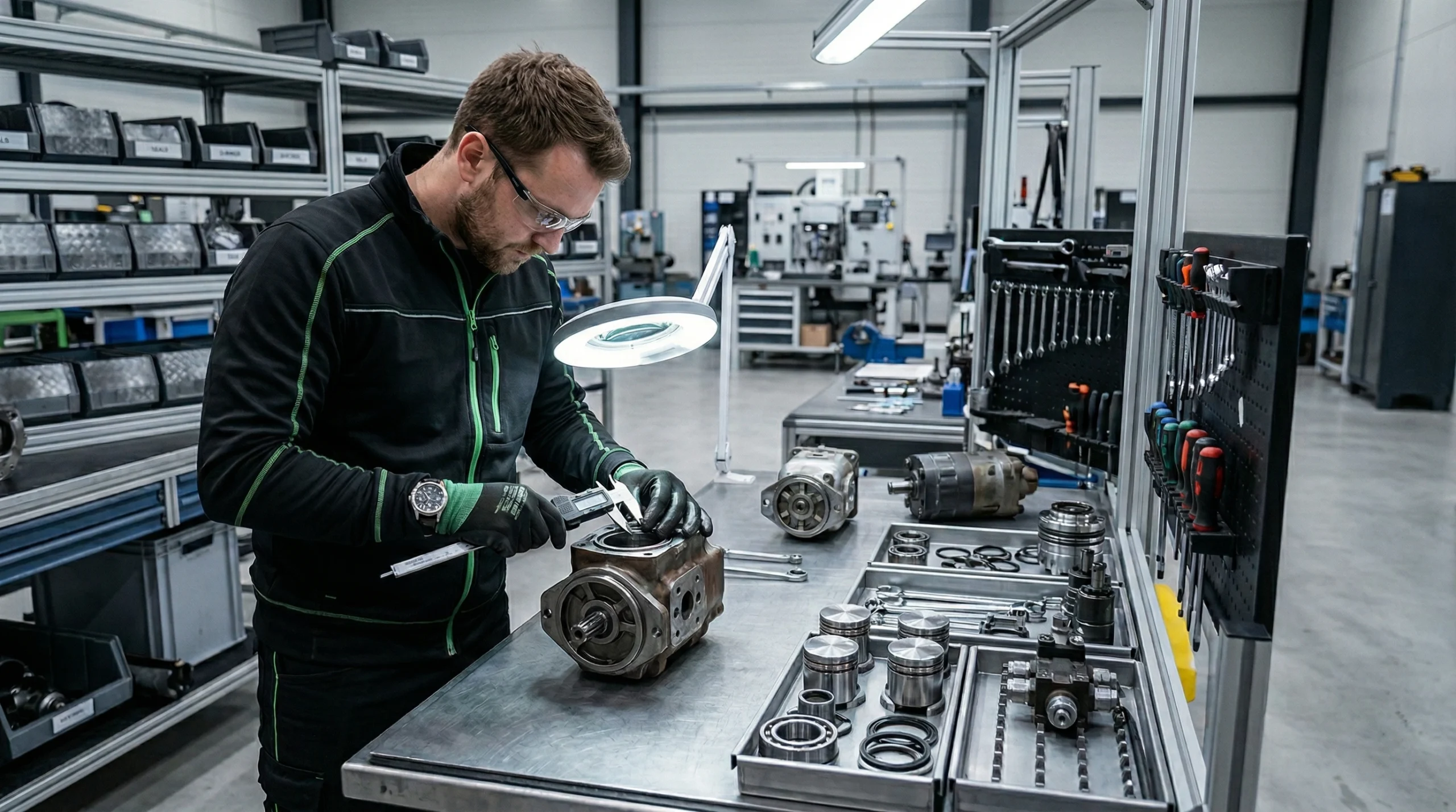 Conserto de bomba hidráulica industrial por técnico especializado