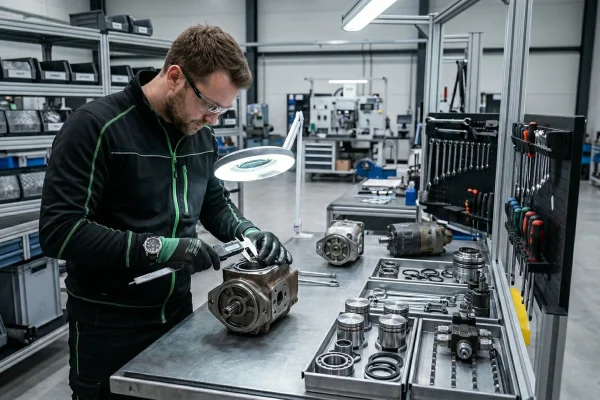 Conserto de bomba hidráulica industrial por técnico especializado