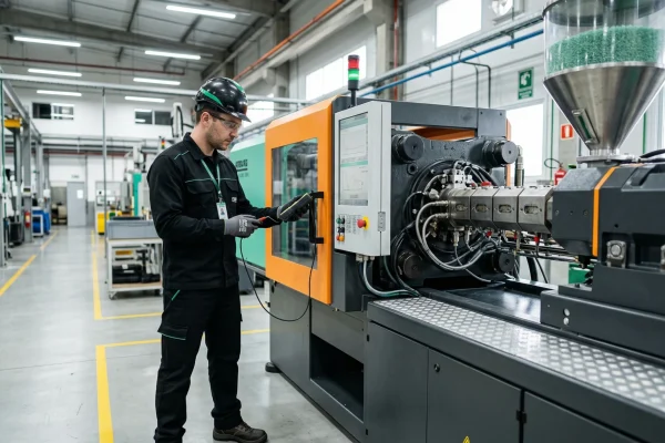 Manutenção de máquina injetora plástica industrial